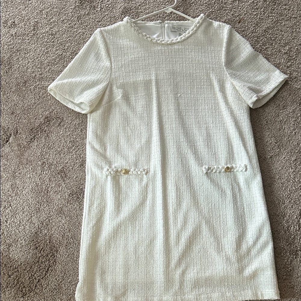 Rachel Zoe Cream Textured Mini Dress